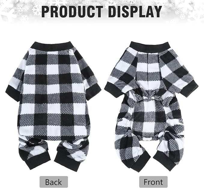 SCENEREAL Dog Pajamas for Small to Large Dogs Soft Pet Sweater Clothes Warm Puppy Onesie Outfits for Doggie Winter Christmas - Dog Jammies Pjs