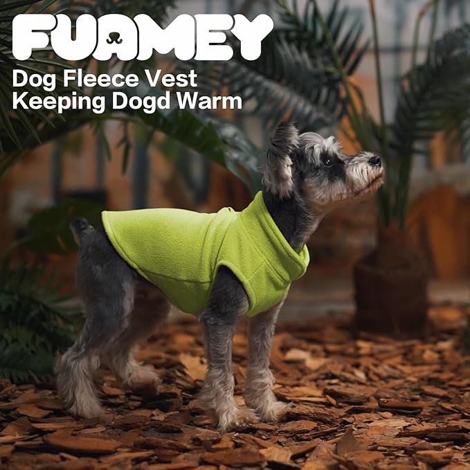 FUAMEY Dog Fleece Vest for Large Dogs,Warm Stretchy Dog Sweatshirts Pullover with Leash Hole Dogs Sweater Soft Pet Turtleneck Cozy Pet Vest Lightweight Sleeveless Green XXL