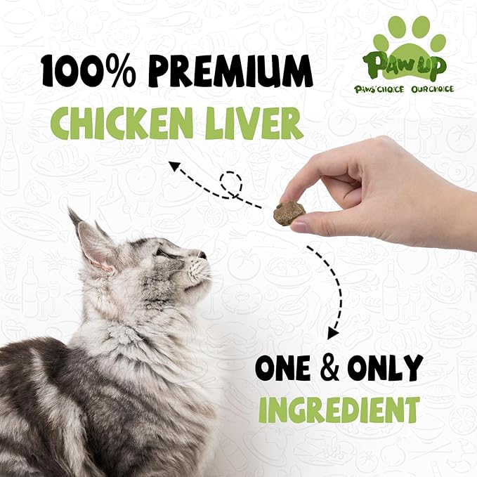 PAWUP Freeze Dried Chicken Liver Pet Treats, High Protein Freeze-Dried Pet Food for Dogs, Cats, Fresh Ingredient Snacks, 4.6 oz, Rawhide Free&Grain Free