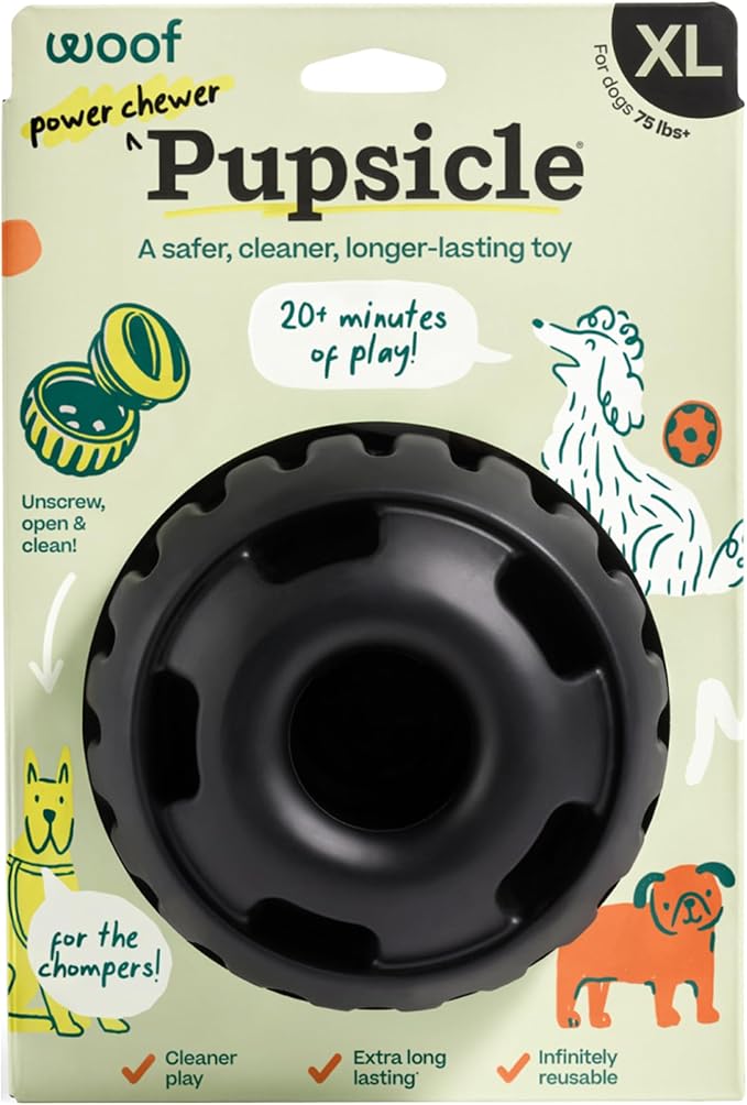 WOOF Power Chewer Pupsicle - Durable, Long-Lasting Dog Chew Toys for Aggressive Chewers - Keep Your Pup Busy - Easy to Clean - Toys for XL Dogs 75 lbs and Up