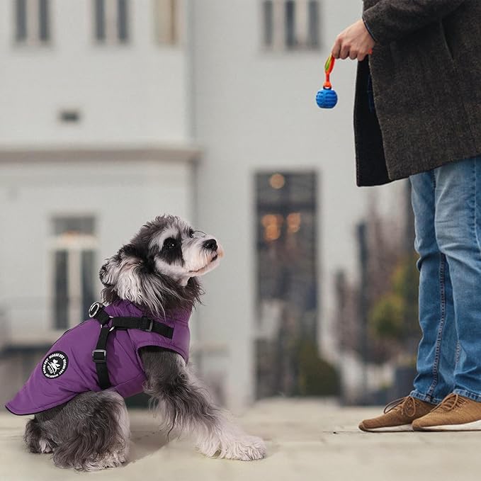 Norbi Dog Coat - Winter Jacket with Built-in Harness, Adjustable Warm Coats for Small to Large Dogs, Perfect for Cold Weather