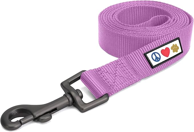 Pawtitas 6 FT Solid Color Orchid Dog Leash - Comfortable Handle, Medium/Large, 6 ft