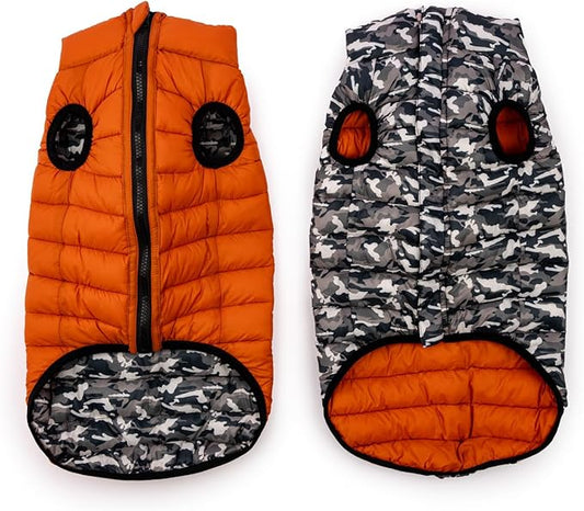 Winchester Pet Premium Reversible Dog Puffer Vest, Black, Large