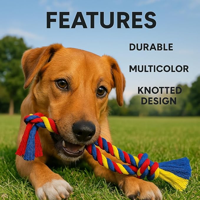 Dog Rope Toys Heavy Chew Toys for Medium & Large Breed Dogs – Durable Rope Toy Set for Teething, Chewing, and Interactive Play(Set of 4 Toys)