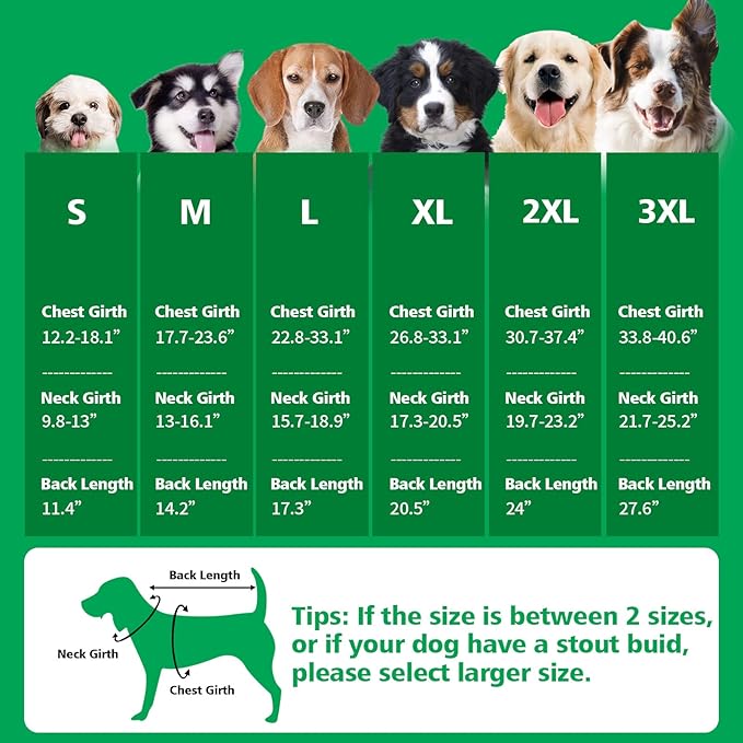Fragralley Dog Coat Large, Waterproof Dog Jacket with Warm Fleece Lining, Adjustable Reflective Dogs Winter Coat, Turtleneck Pet Coats for Cold Weather (Green XXXL)