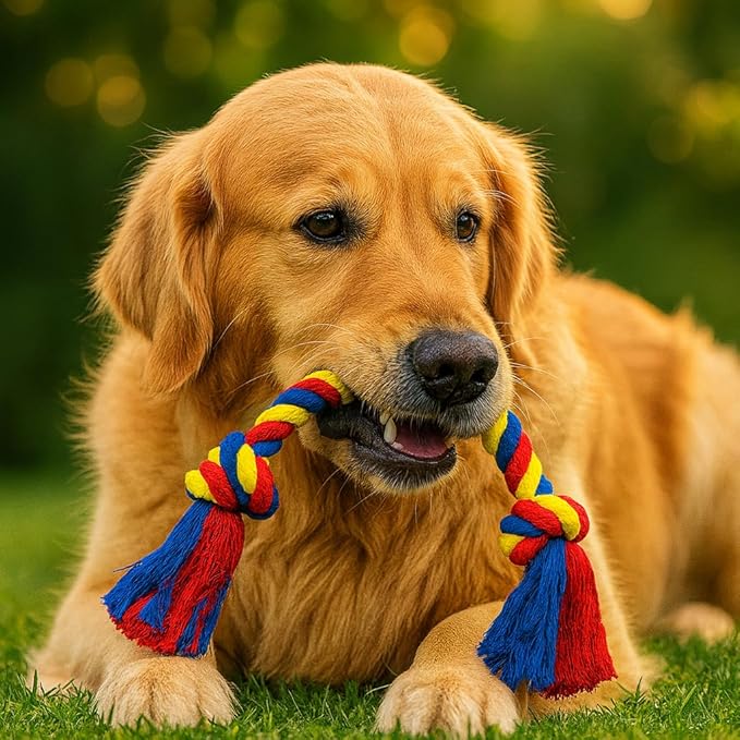 Dog Rope Toys Heavy Chew Toys for Medium & Large Breed Dogs – Durable Rope Toy Set for Teething, Chewing, and Interactive Play(Set of 4 Toys)