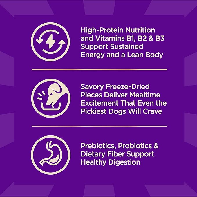 Wellness CORE+ Dry Dog Food with Freeze Dried Pieces, Grain Free, High Protein, Natural, Wild Game Duck, Lamb, Wild Boar, & Rabbit Recipe, (4-Pound Bag)