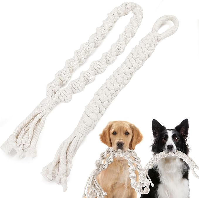 Dog Rope Toys for Large/Medium Aggressive Chewers, Tough Cotton Chew Toy, 18in Indestructible, Tug of War Dog Pull Rope Teeth Cleaning (2 pack-18Inch)