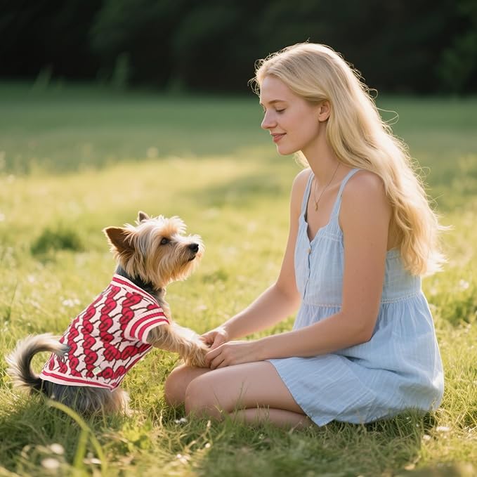 Pet Sweaters for Dogs Boys and Girls, Dynamic Letter Patterned Dog Sweater,Dog Cardigan,Pet Clothes,Pet Knitted Clothing,Fit for Different Seasons and Kinds of Dogs(Pink XL)