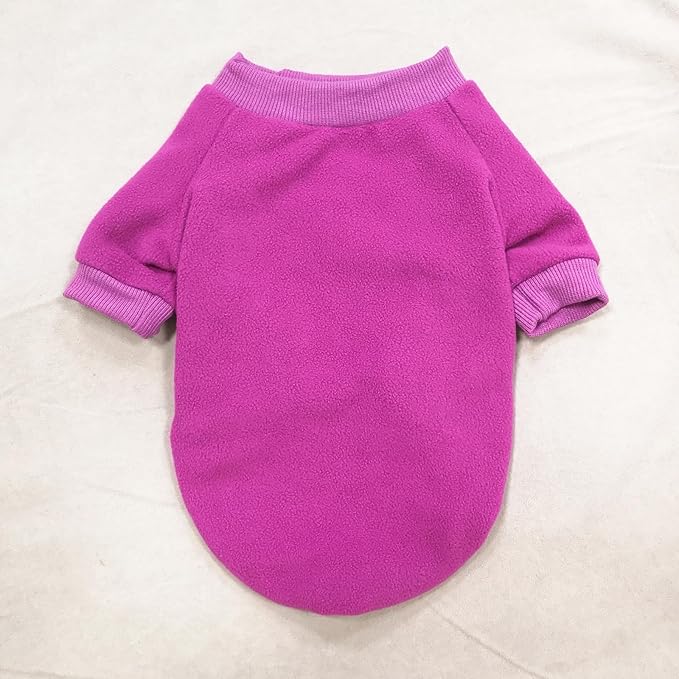 Idepet Dog Fleece Sweater Pet Dog Clothes Small Dogs Pullover Sweatshirt Soft Puppy Sweater Warm Winter Shirt Classic Cat Apparel for Small Dogs and Cats (X-Large, Purple)