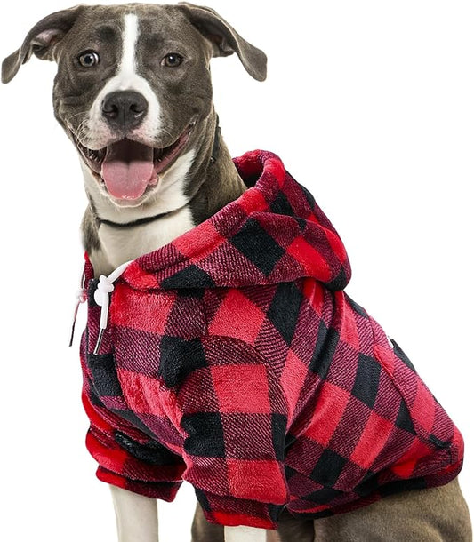 SlowTon Dog Hoodie Tie Dye - Warm Dog Sweater Hoodies with Pocket, Fall Winter Dogs Coat Jacket Pet Outfit Puppy Hooded Sweatshirt Clothes for Small Medium Large Dogs Boy Girl (Red, 4XL)