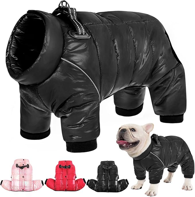 AOFITEE Dog Coat, Waterproof Dogs Jacket for Winter, Warm Fullbody Small Dog Snowsuit, Winter Coat for Small Dogs, Zip Up Pet Puffer Jacket Fleece Vest, Outdoor Reflective Pet Snow Jackets, XXL
