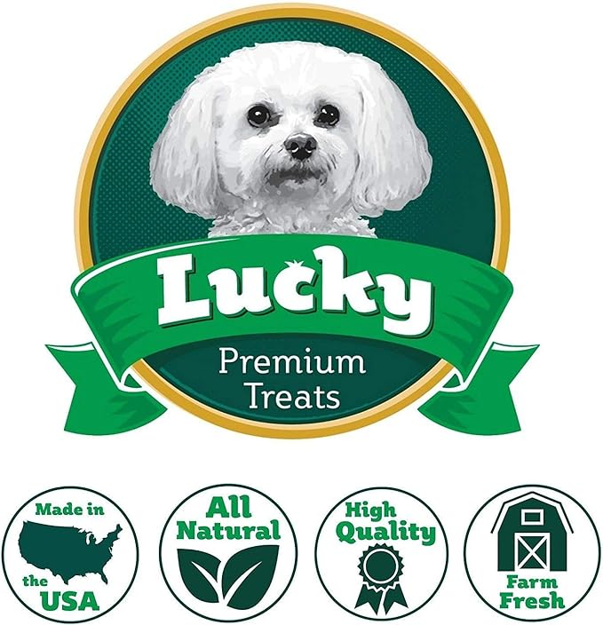 Lucky Premium Treats Chicken Wrapped Dog Treats – USA Made Raw Hide Sticks for Extra Large Size Dogs – Long Lasting, Preservative Free Dog Treats – 12 Chews