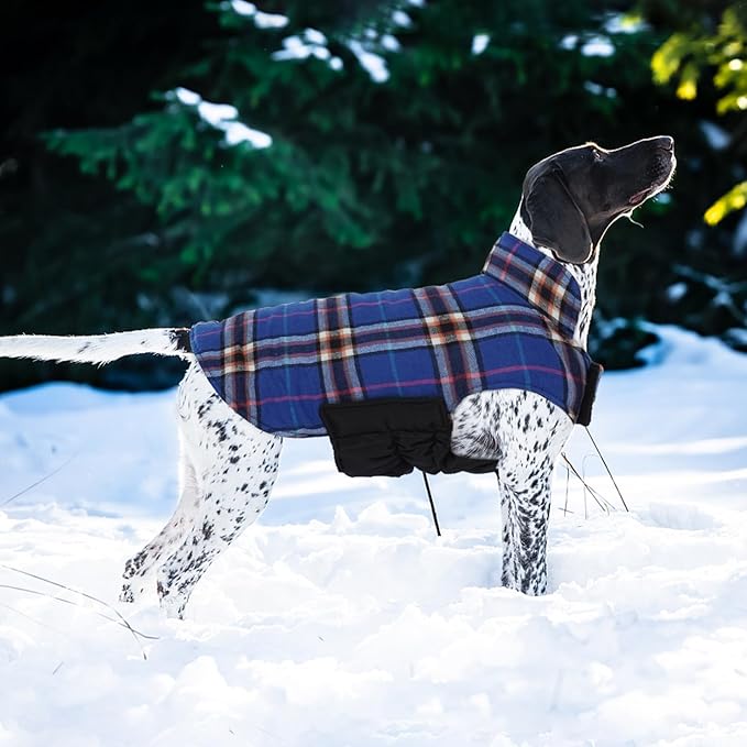 Kuoser Warm Dog Coat, Waterproof Dog Coats for X-Small Dogs, Adjustable Durable Doggie Winter Jacket Reversible Cozy Puppy Cold Weather Apparel from Small to Large Breed, Navy XS