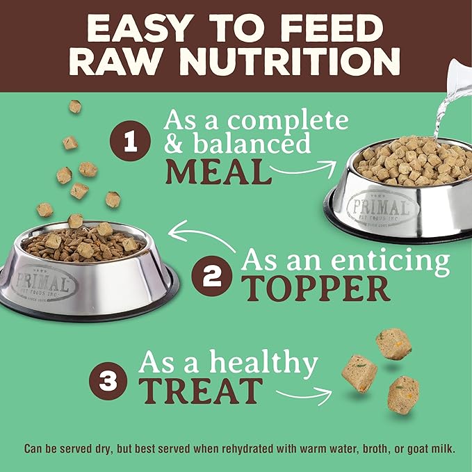 Primal Freeze Dried Dog Food, Pronto Mini Nuggets, Chicken; Scoop & Serve, Complete & Balanced Meal;Also Use As Topper or Treat; Premium, Healthy, Grain Free, High Protein Raw Dog Food (25 oz, 2-Pack)