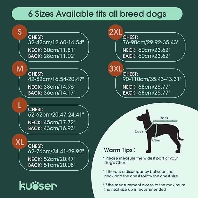 Kuoser Dog Jacket, Dog Coats for Medium Dogs, Warm Pet Winter Coat Jacket, Adjustable Fleece Pet Puffer Vest, Windproof Waterproof Doggie Raincoat Snowsuit Outfits with Reflective Strips