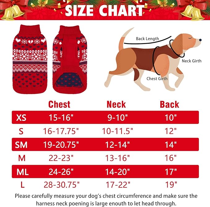 SCENEREAL Dog Sweaters for Small Dogs - Soft, Warm Turtleneck Small Dog Sweater, Ugly Knit Dog Christmas Outfits for Dachshund, Chihuahua, Pug, Yorkie,Winter Pet Clothes Male Female,Red