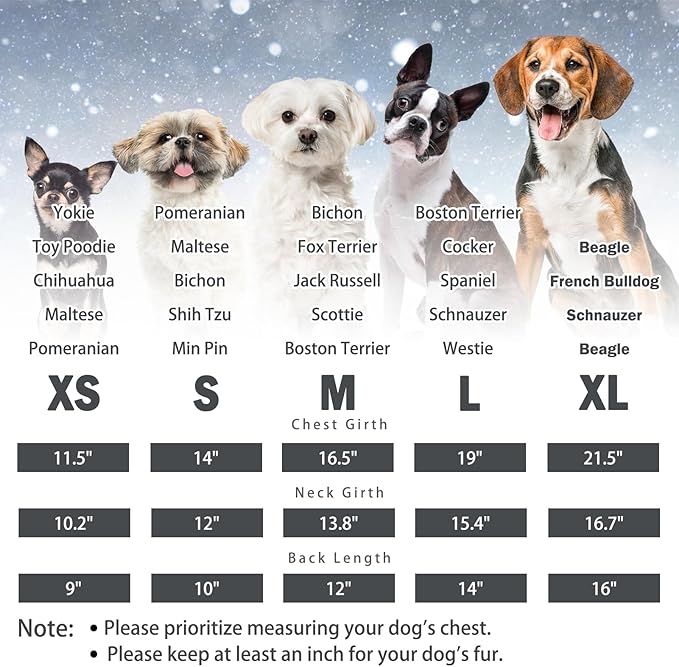 SCENEREAL Winter Dog Vest Coat with Built-in Harness, Warm Puppy Jacket for Small to Medium Dogs, Cold Weather Coat with Zipper, Fleece Puffer Vest, Windproof Snow Clothes