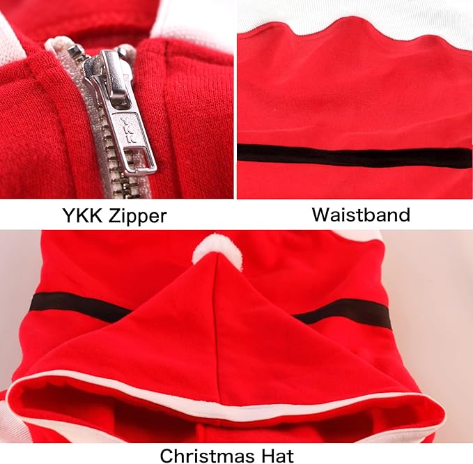 Santa Claus Father Christmas Costumes Clothes for Extra Large Dogs Hoodies Labrador Rottweiler Great Dane, Red, 3X-Large