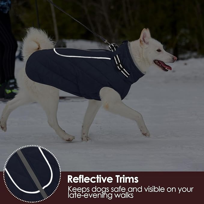 AOFITEE Small Dog Winter Coat, Waterproof Dog Winter Jacket with Zipper & Fleece Collar, Reflective Dogs Puffer Jacket, Small Pet Snow Coat Snowsuit for Yorkshire, West Highland