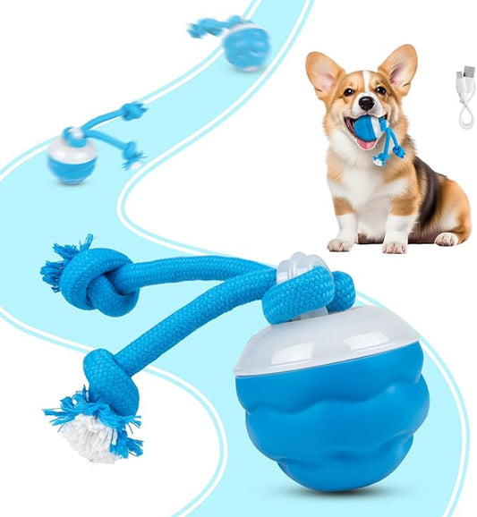 Interactive Dog Toys Multiple Modes Moving Dog Ball with Touch Activated queaky Dog Toy for Small/Medium Puppy Toys for Daily Training (Blue)
