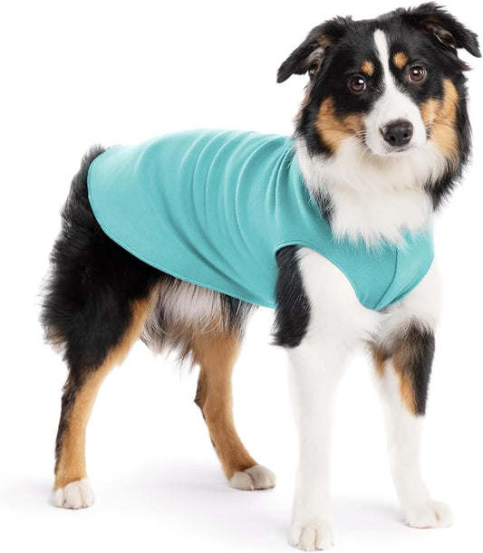 Goldpaw Stretchy Fleece Jacket for Small Dogs - Super Soft, Warm Dog Sweater - Pet Sweater Vest for Fall and Winter - Canine Clothes Made in The USA - Machine Washable - Turquoise - Size 14