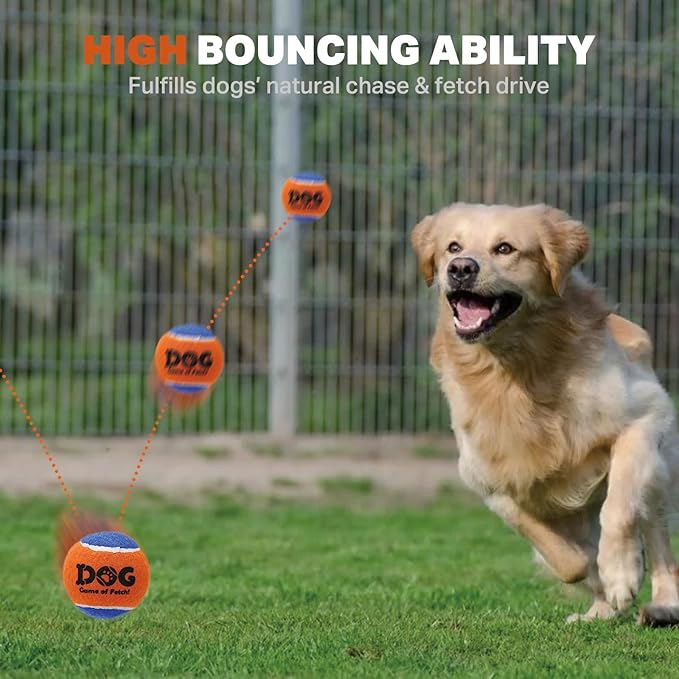AMA SPORT Squeaky Tennis Balls for Dogs 2.0" Small Dog Tennis Balls for Throwing and Fetching Dog Toys for Training, Exercise, High Bouncing 4 Pack (Orange Blue)