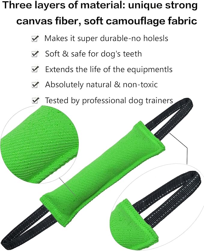 Clysoru Dog Tug Toy Dog，Double Pack Tough Jute Bite Pillow Training Equipment - Puppy to Large Dogs Interactive Toy.