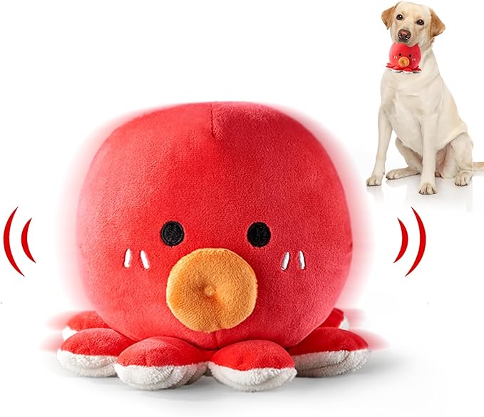 Interactive Dog Octopus Toy, Rechargeable Jumping Plush Toy with Motion Activation for Small Large Dogs, Move Bouncing Ball for Pets Keep Busy Reduce Boredom, No Loud Music (Octopus)
