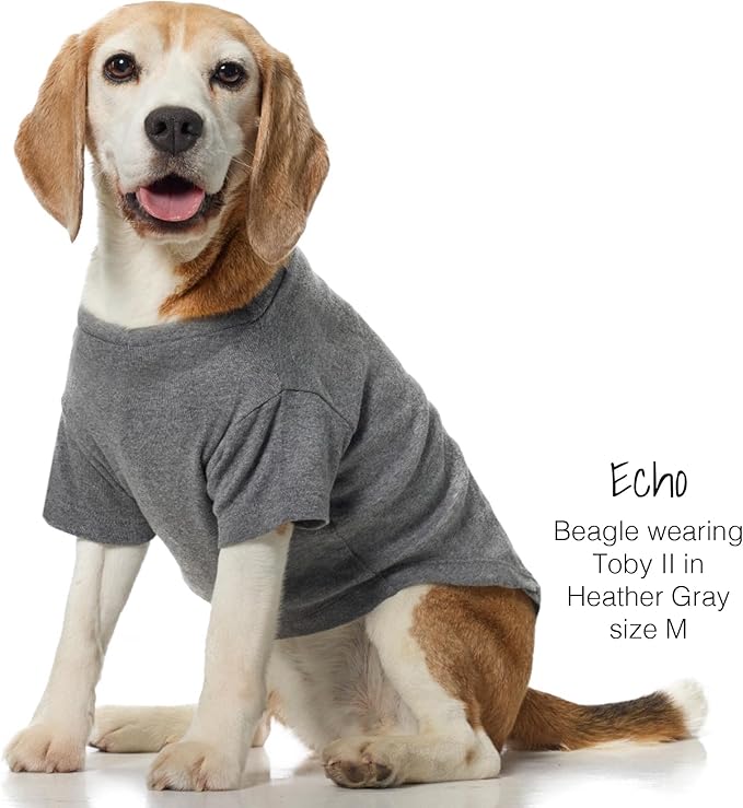 Toby II - The Perfect Tee, 3 Pack Short Sleeve Pet T-Shirt 100% Organic Cotton Tees Clothes for Small, Medium, Large Dogs, Gray Ombre, Medium