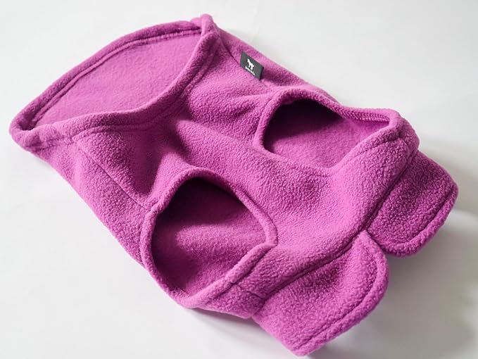 JACKO & CO - Fleece Vest Dog Sweater with Leash Ring - Soft, Warm & Lightweight Pullover Coat for Small & Medium Dogs, Puppies & Cats - Cozy Fall/Winter/Spring Pet Jacket (Purple, X-Large 17-25lbs)
