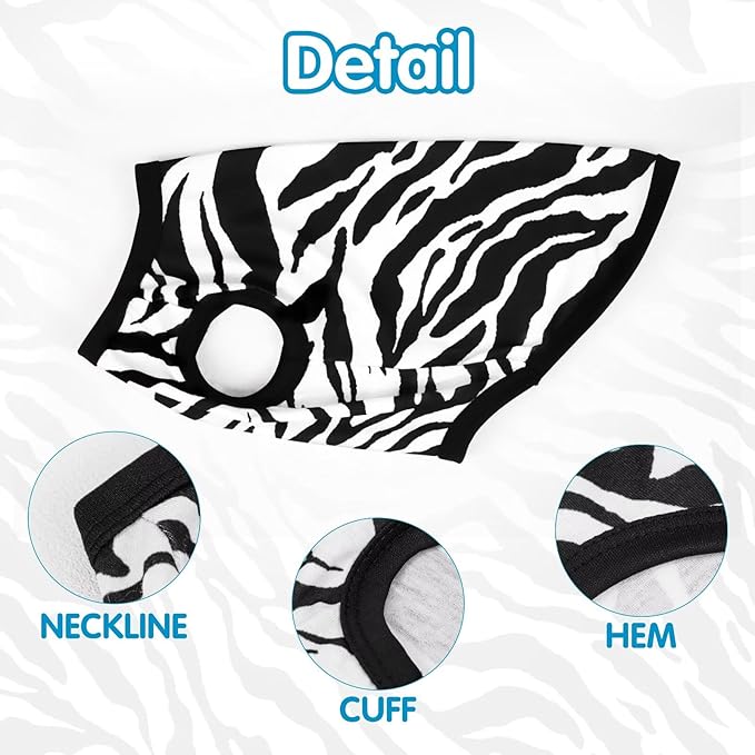 Adorable Zebra Print Dog Shirts – Lightweight, Cozy Outfit for Small to Medium Dogs, Soft & Snuggly Pet Wear for Everyday Comfort and Cuteness.Black 4XL