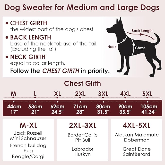 XXL Dog Sweater with Leash Hole, Stretchy Turtleneck Sweaters for Dogs Large Girl Boy, Cold Weather Fleece Pullover Fall Winter, Warm Christmas Clothes for Pitbulls, Labrador, NavyBlue 2XL