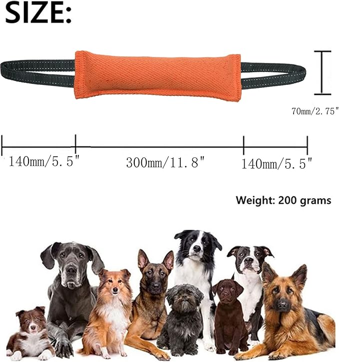 Clysrou Dog Tug Toy Dog Tough Jute Bite Pillow Lasting Training Equipment Puppy to Large Dogs Interactive Toy
