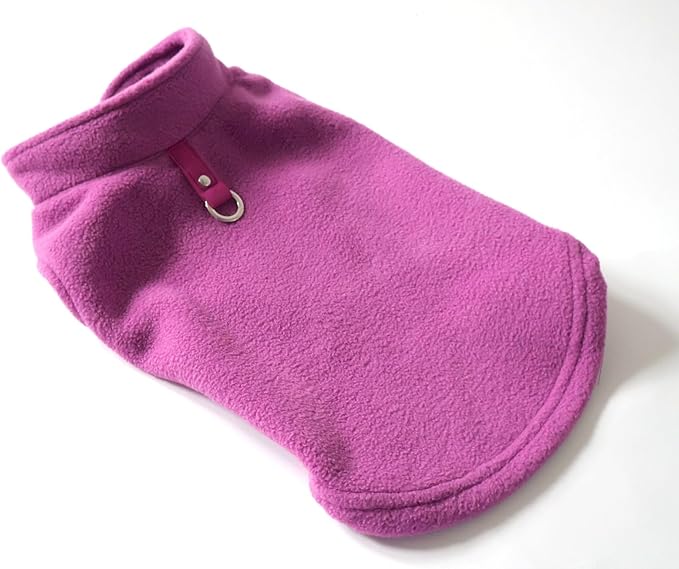 JACKO & CO - Fleece Vest Dog Sweater with Leash Ring - Soft, Warm & Lightweight Pullover Coat for Small & Medium Dogs, Puppies & Cats - Cozy Fall/Winter/Spring Pet Jacket (Purple, X-Large 17-25lbs)