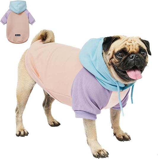 Tuff Pupper Dog Hoodie | Premium Quality 100% Organic Cotton | Ultra Soft Interior for Superior Comfort | Elastic Cuffs & Drawstring for Warmth | Stretch Fit Suitable for All Breeds (Pastel, S)