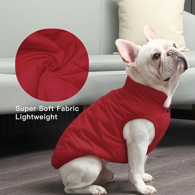 Warm Fleece Dog Jacket for Small Dogs,Puppy Coat for Winter Cold Weather,Red XSmall