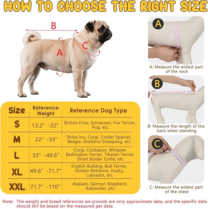 Dog Raincoat: Dog Rain Jacket with Reflective Harness & Removable Hood | Waterproof Dogs Rain Coat Poncho for Large Medium Small Dogs Puppies (Yellow - L)