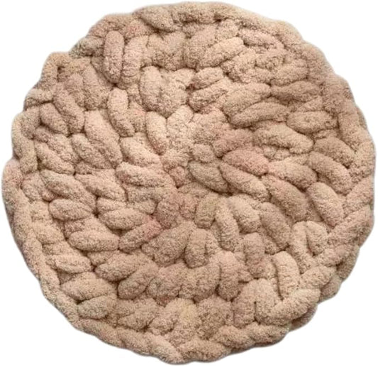 Cat Knitted Bed Mat, Extra-Soft Washable Warm Round Pads Cushions for Indoor Kittens, Cat Trees Towers, Perfect for Kneading and Sleeping (Oatmeal,X-Large)
