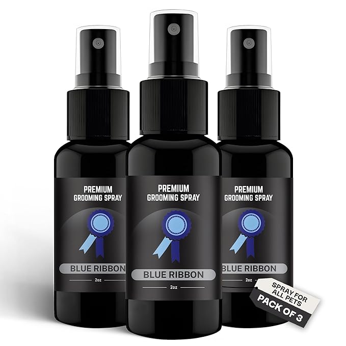 605Products Premium Dog Cologne & Odor Eliminator - Long Lasting Puppy Perfume, Deodorant & Essential Oils Grooming Spray, 2oz Blue Ribbon (3-Pack)