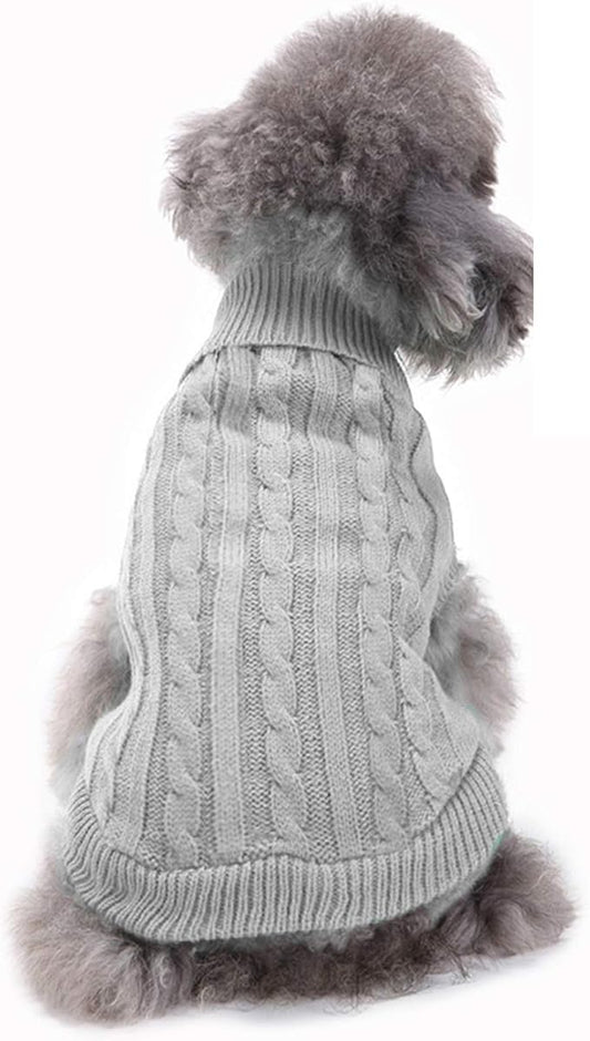 Dog Sweater, Medium, Grey, Acrylic, Turtle Neck, Pull On - for Small to Large Dogs, 13-16lb, Warm & Comfortable