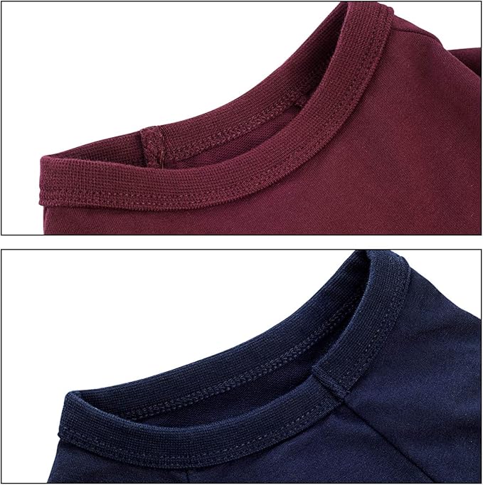 Koneseve Dog Shirts Soft Cotton Dog Clothes Stretchy T-Shirt for Small Medium Large Dogs Cat Shirt Breathable Puppy Outfit Kitten Apparel Pet Pullover Tee Blank Basic Sweatshirt 2-Pack Blue & Red 3XL