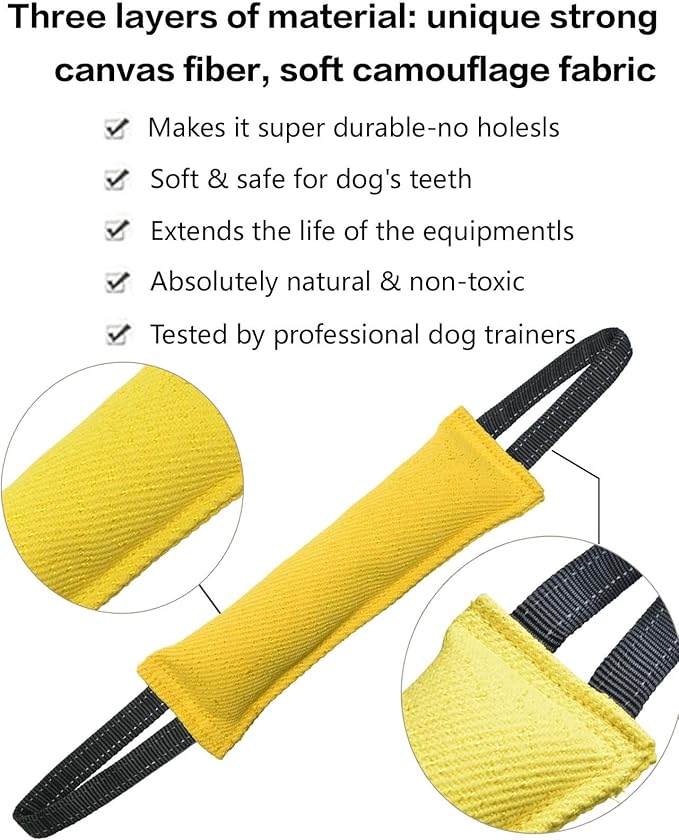 Clysoru Dog Tug Toy Dog，Double Pack Tough Jute Bite Pillow Training Equipment - Puppy to Large Dogs Interactive Toy.