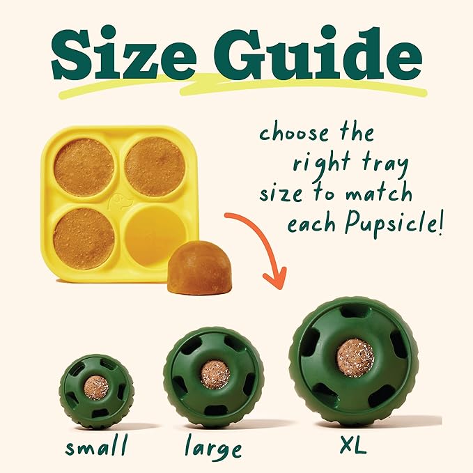 WOOF Pupsicle Treat Tray Mold, Small 10-25 lbs, Silicone Molds for Dog Treats, Dishwasher Safe, Reusable Treat Tray, Freeze Refill Treats For The Pupsicle Toy