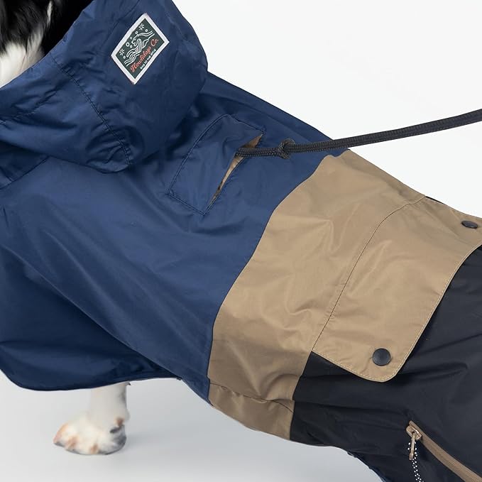 Dog Raincoat with Hood for Medium and Large Dogs - Heavy Rain Resistant Rain Coat for Dogs with 6000mmH2O Waterproof Rating | Lightweight and Adjustable Waterproof Dog Coat | 60 (L)