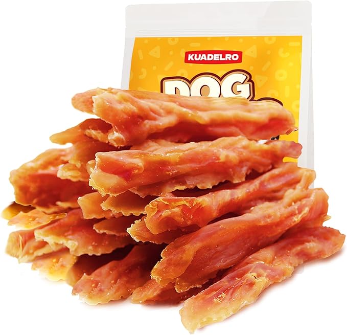 Chicken Jerky Dog Treats, Real Chicken Strips Dog Training Treats Soft Rawhide-Free Chews Healthy Snacks for Small Medium Large Breed 10.54oz
