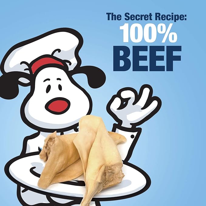 ValueBull Premium Cow Ears, 25 Count Bulk Pack - All Natural Dog Treats, 100% Angus Beef, Single Ingredient, Cleans Teeth & Gums