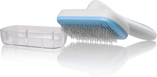 Pets First Premium Dog Brush & CAT Brush Self Cleaning Dog Slicker Hair Brush Easy to Clean Best Pet Grooming Brushes Shedding Grooming Tools for Dogs and Cats. Beautiful Gift for The Groomer!