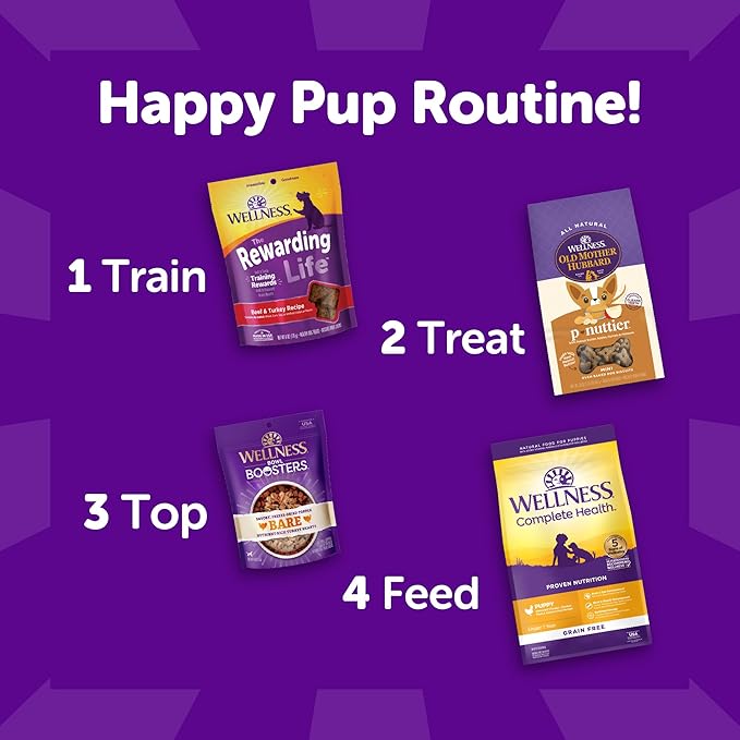 Wellness Rewarding Life Dog Treats, Training Treat, Grain Free, Soft Beef & Turkey (6 Ounce Bag)