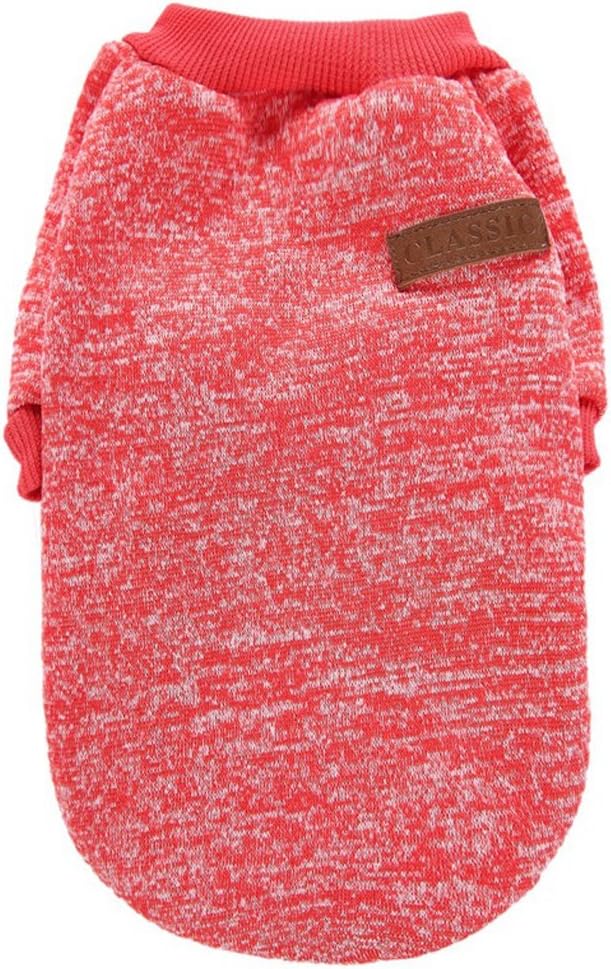 Jecikelon Dog Clothes Dogs Sweater Soft Puppies Clothing Winter Puppy Sweaters Warm Outfit for Dogs Small XXS XS Cat Apparel (Red, XS)